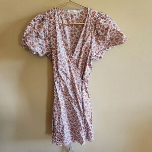 Madewell Pink Puff Sleeve Mini Sundress M